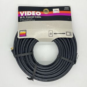 Gemini Video 50ft Coaxial Cable Black 75 ohm TV Cable F Connectors (RG50C) NEW